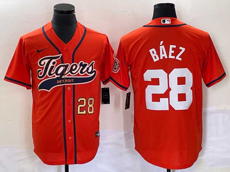 Men's Detroit Tigers #28 Javier Baez Number Orange Cool Base Stitched Baseball Jersey,We sell and wholesale Men's Detroit Tigers #28 Javier Baez Number Orange Cool Base Stitched Baseball Jersey on line form chian!